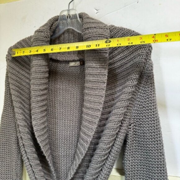 Aritzia Wilfred Alpaca Wool Wrap Cardigan Shawl Collar Sweater Chunky Knit Soft - Picture 15 of 15
